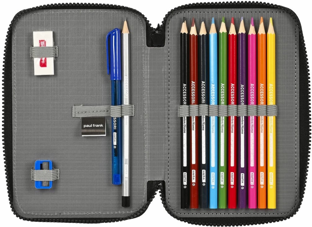 Set për shkollë Paul Frank Campers, i zi, 28 copë