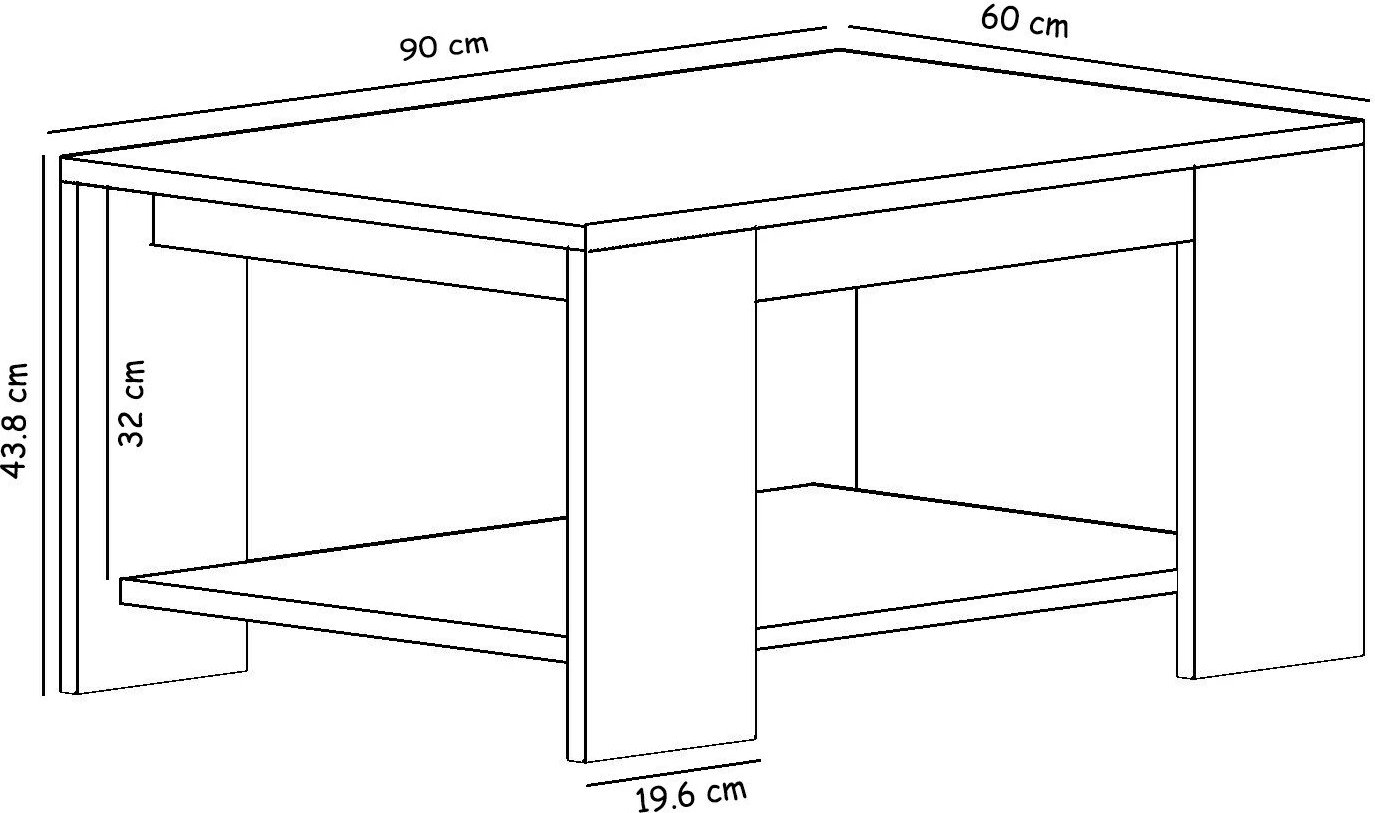 Tavolinë kafeje Skye Decor, Lina, e bardhë