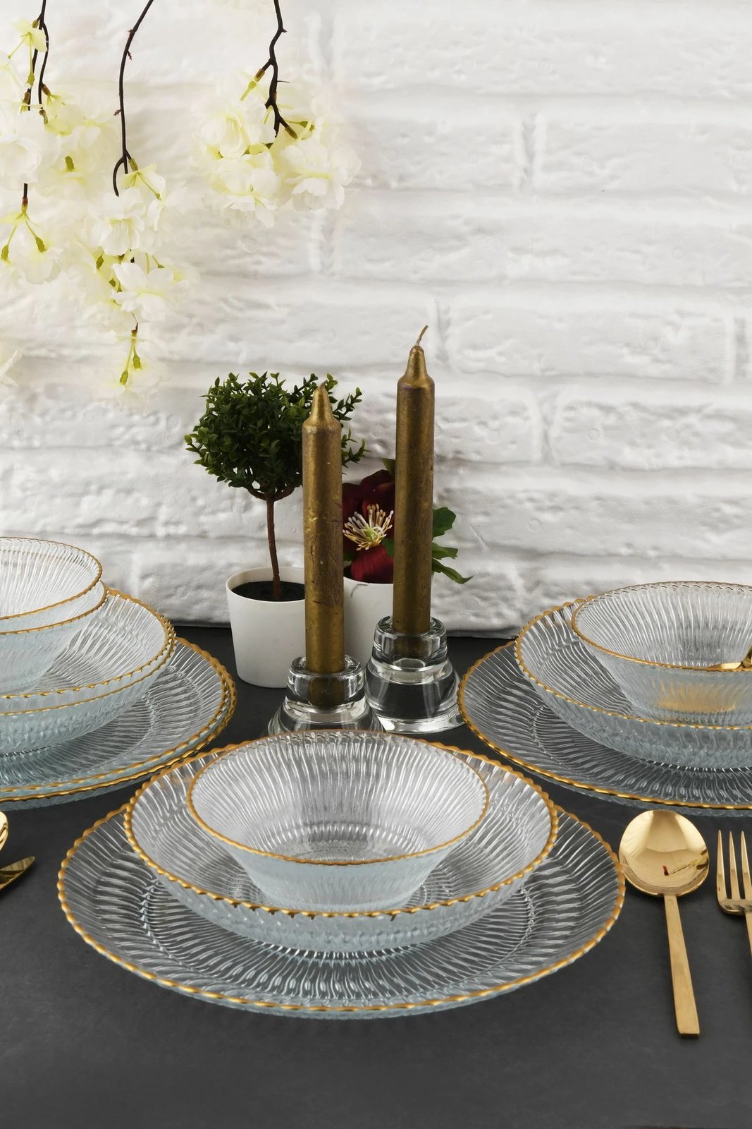 Set darke prej qelqi, 12 pjesë, Hermia Selen 12YTAY