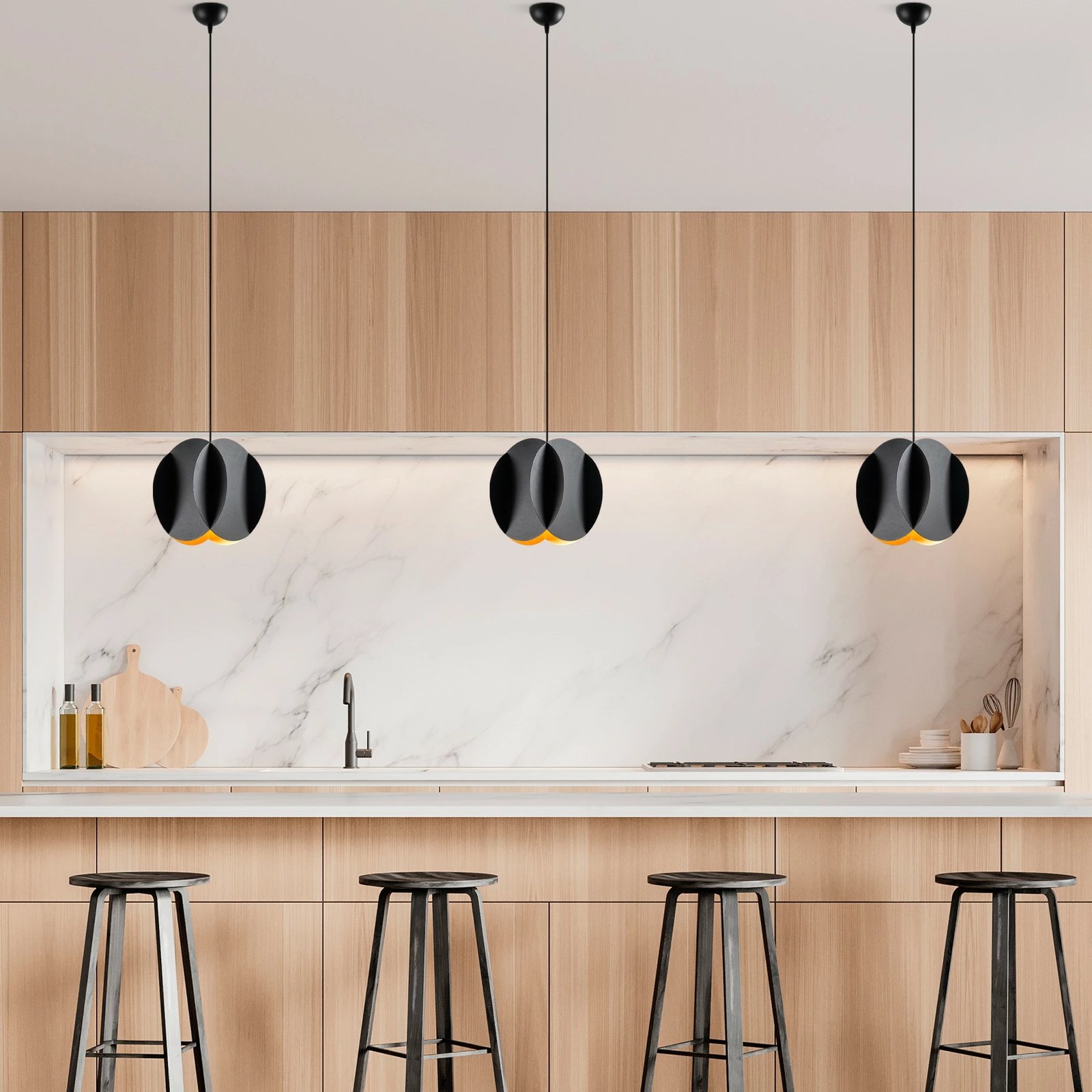 Llambë tavani Opviq, Corner, e zezë, 25cm