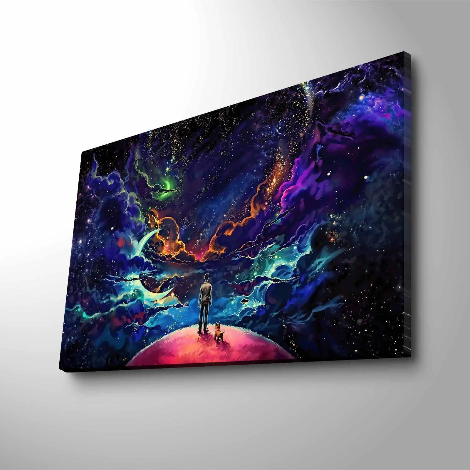 Pikturë dekorative me drita LED, Wallity NASA-011, shumëngjyrëshe, 45x70cm