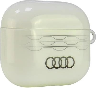 Mbështjellës Audi IML Geometric Pattern për AirPods 3, i bardhë