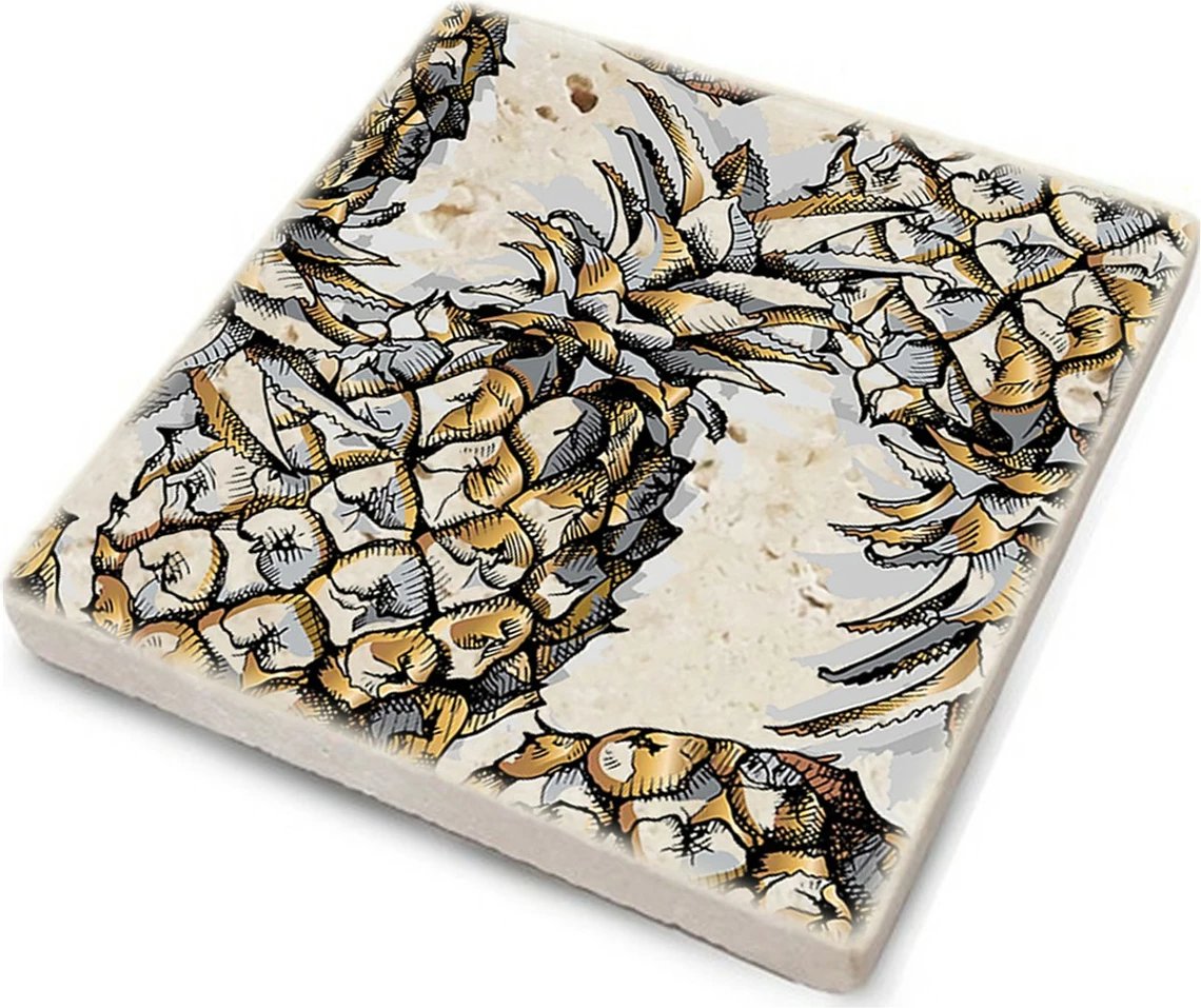 Set 4 copë nënshtrues gotash prej guri natyral, Hermia, TBA575441668