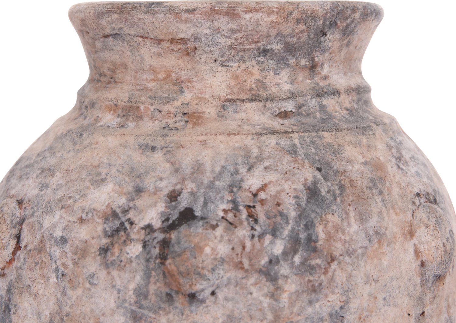 Vazo dekorative tavoline, terrakote, ngjyrë gri e furçuar, VERMO FH4395, 17x19cm Vazo dekorative tavoline, terrakote, ngjyrë gri e furçuar, VERMO FH4395, 17x19cm