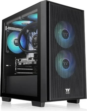 Kasë Thermaltake Versa H16 TG ARGB, micro tower, xham i temperuar, e zezë