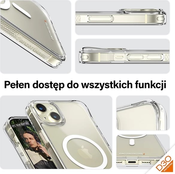 Mbështjellës PanzerGlass HardCase me MagSafe, për iPhone 15 Plus / 14 Plus, Transparent