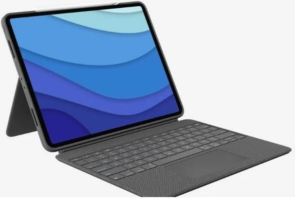 Mbështjellës me tastierë Logitech Combo Touch, për iPad Pro 12.9" (5th Gen), iPad Pro 11" (1/2/3 Gen), iPad Air (4th Gen), Gri