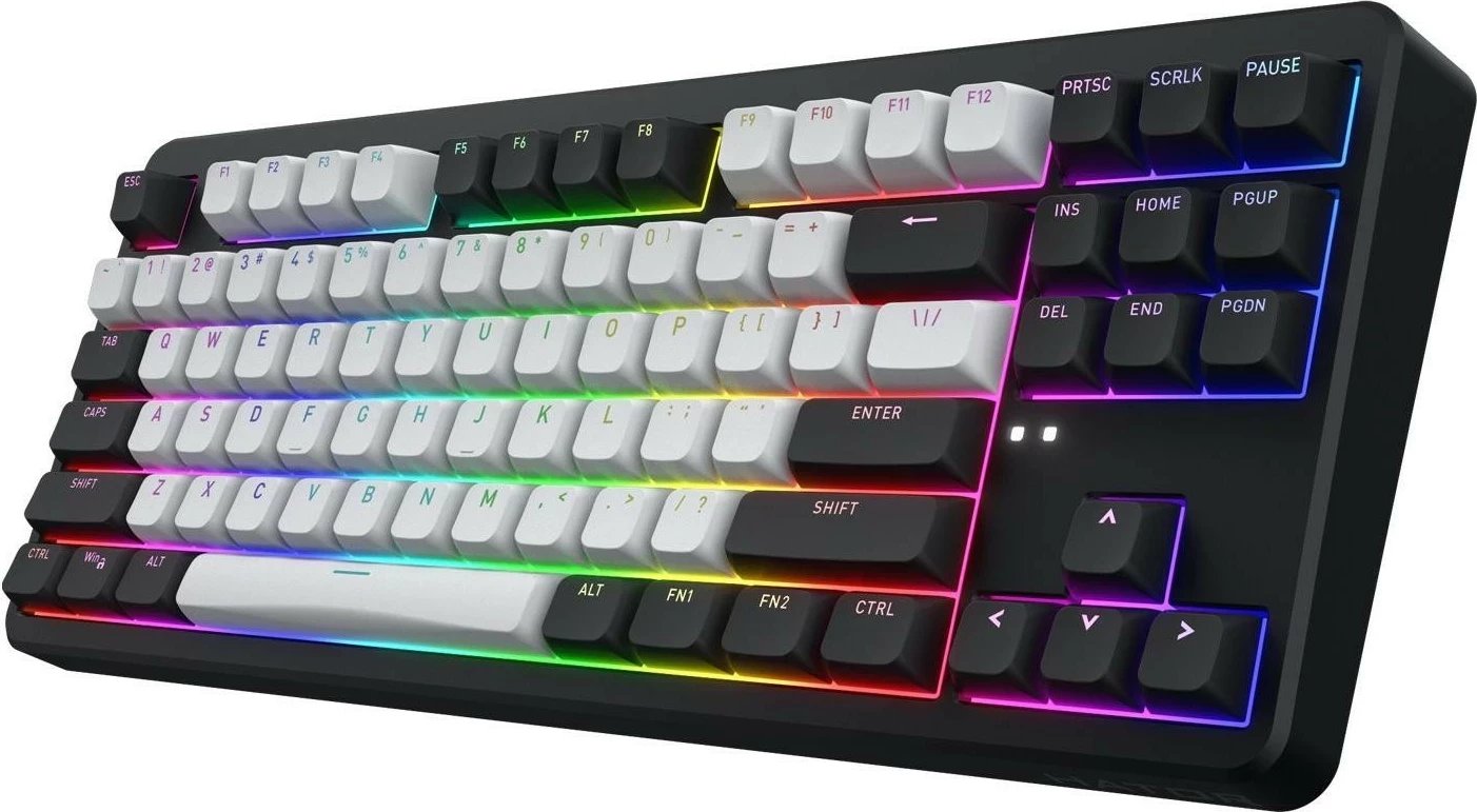 Tastierë Hator Rockfall 3 TKL, mekanike, RGB, wireless/USB-C, e zezë-bardhë