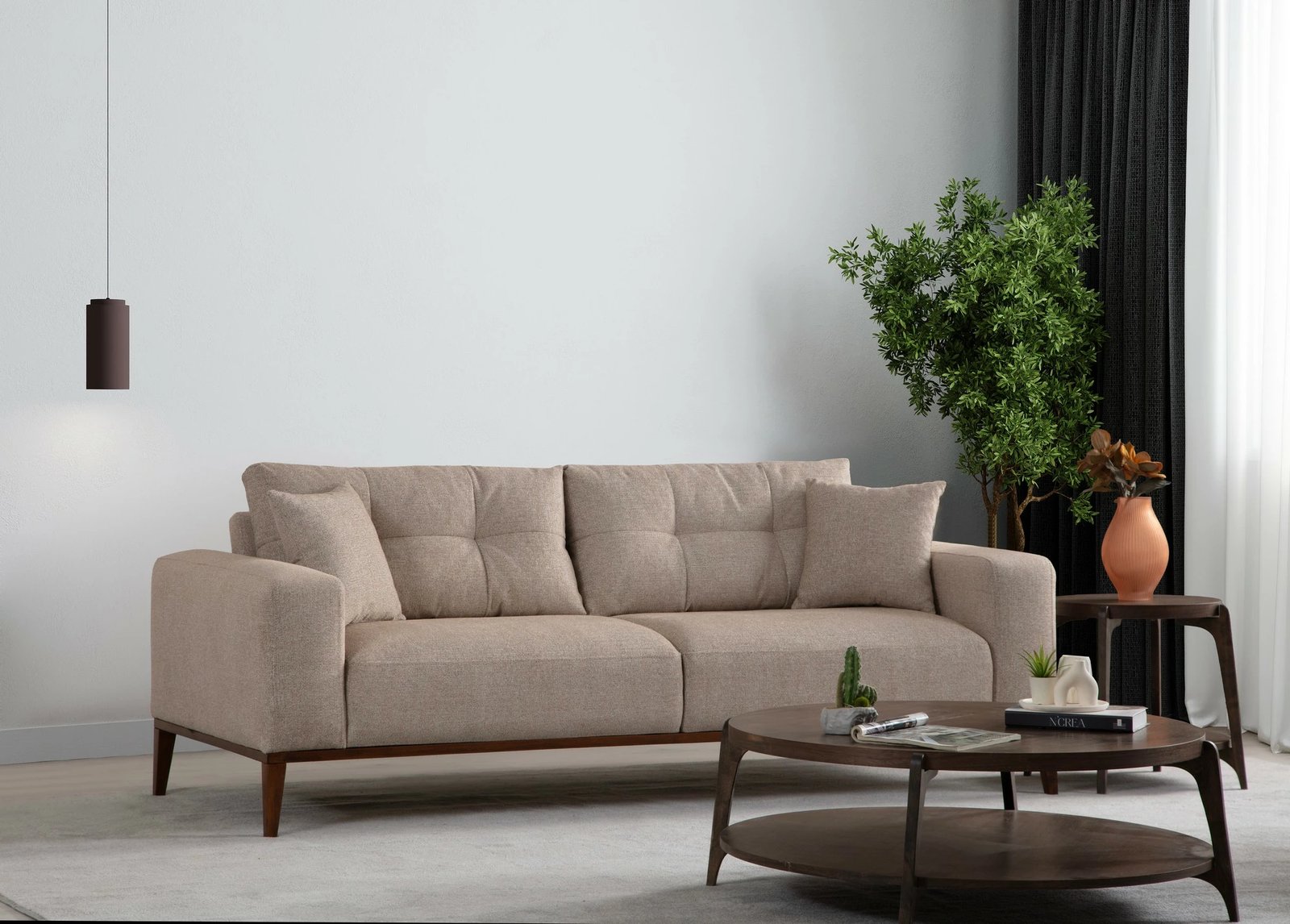 Krevat-sofa treshe, Atelier del Sofa Sinor, bezhë