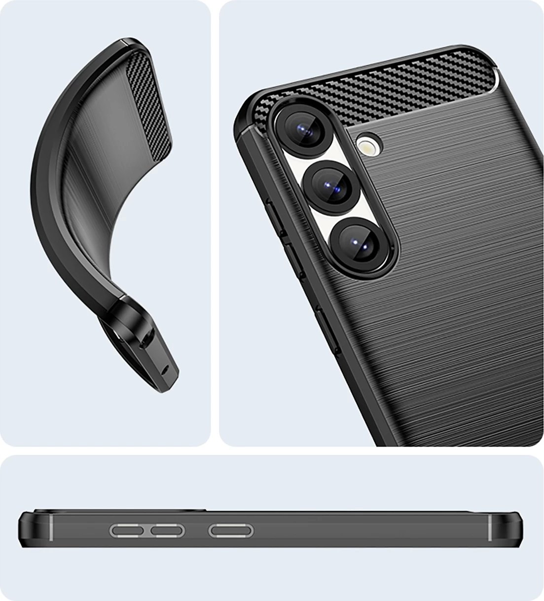 Mbështjellës Hurtel Carbon Case për iPhone 16e, silikon, i zi Mbështjellës Hurtel Carbon Case për iPhone 16e, silikon, i zi