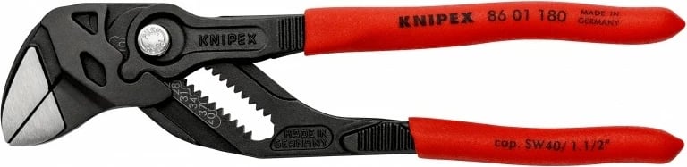 Pinca shumëfunksionale Knipex 86 01 180, plastikë, 180mm, e kuqe