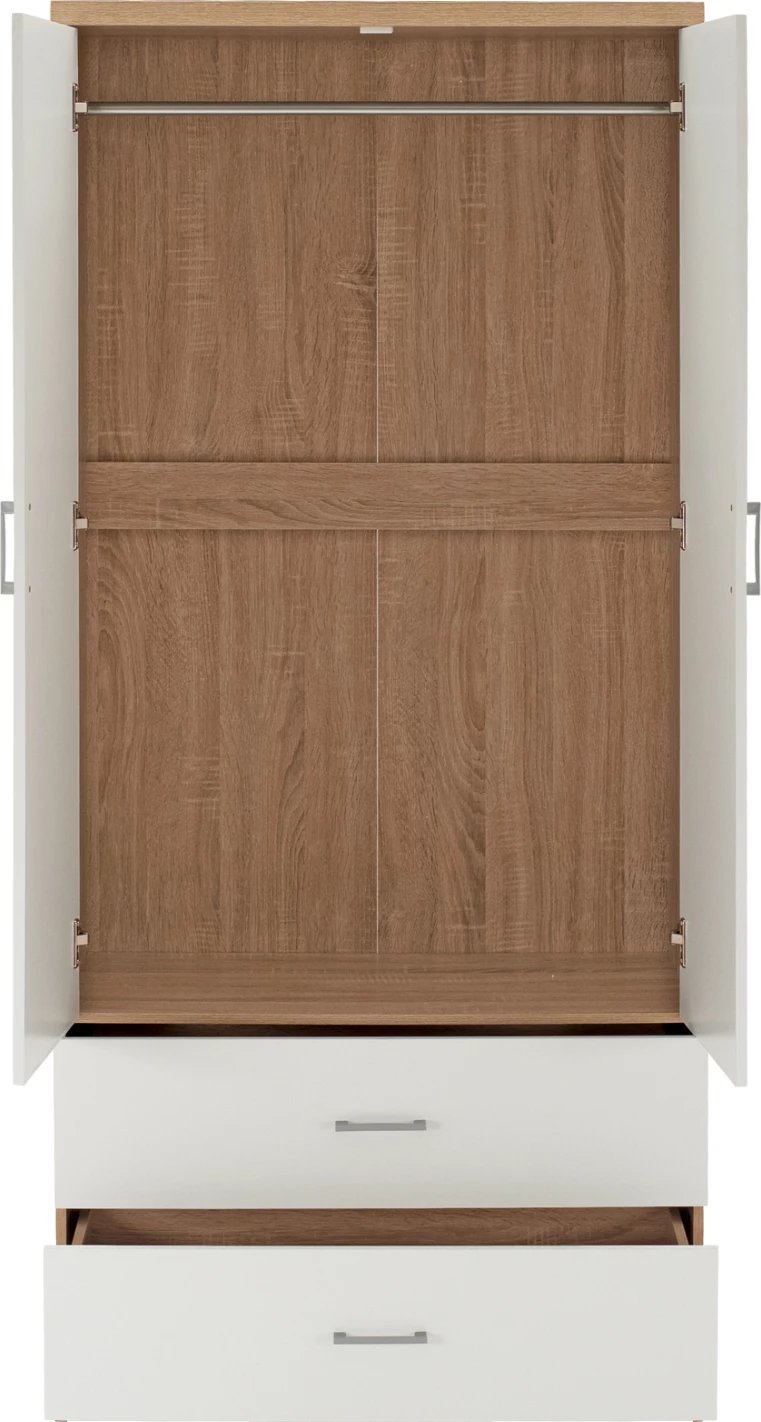 Dollap gardërobe FH338.06, 80x42,5x180,5 cm, i bardhë