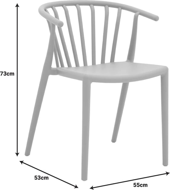 Karrige me krahë Zelma, ngjyrë e bardhë, 55x53x73cm