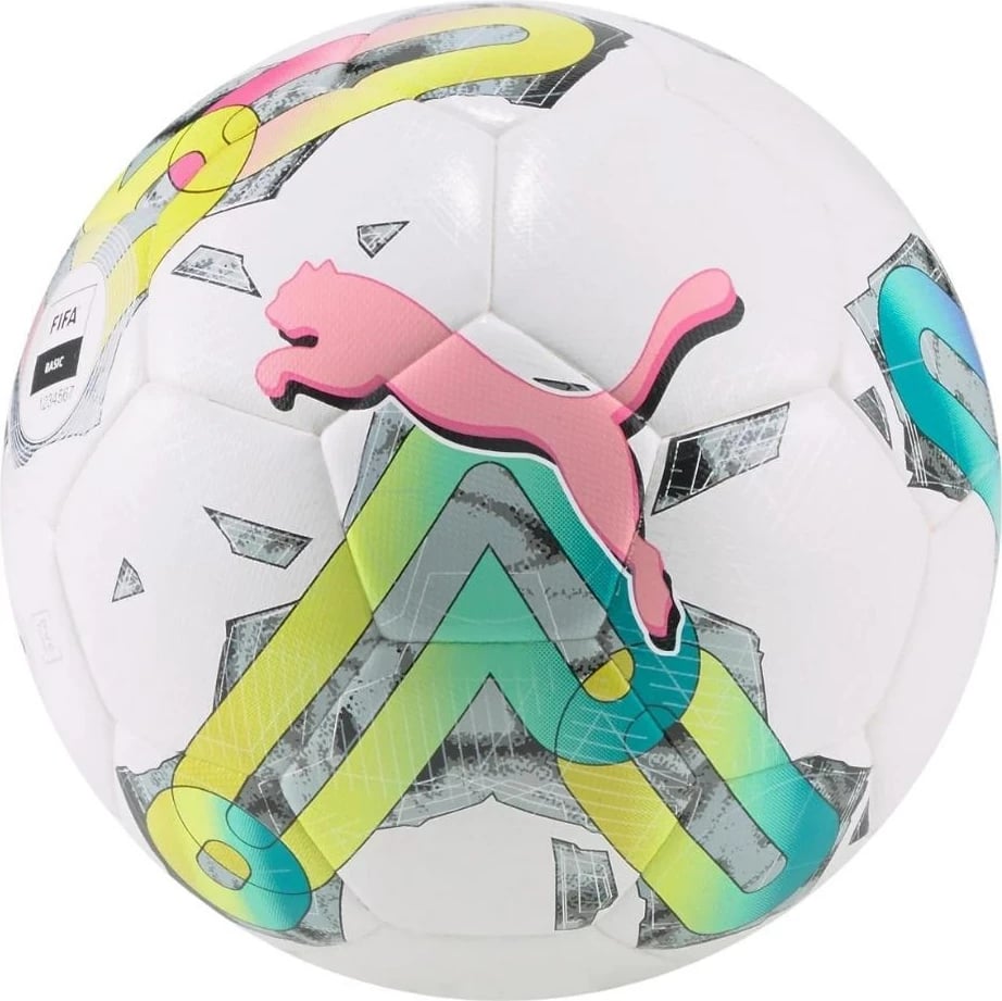 Top futbolli Puma Orbita 4 HYB FIFA Basic, Bardhë-Jeshile-Rozë