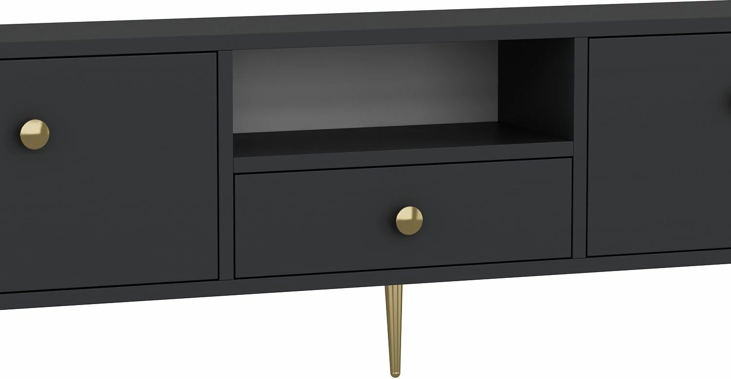 Komodë TV, ngjyrë antracit dhe ari, Skye Decor, 1307-DROP-1