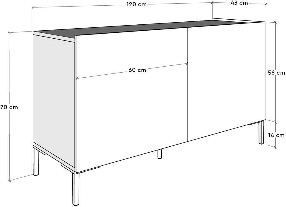 Komodë për TV Hanah Home, Tvc-722-Dd-1, ngjyrë diamant e bardhë