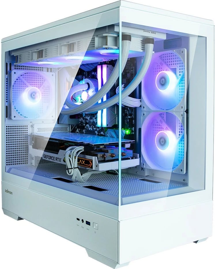 Kasë Zalman P30 White V2, Mini Tower, ARGB, Micro ATX, xham i temperuar, e bardhë Kasë Zalman P30 White V2, Mini Tower, ARGB, Micro ATX, xham i temperuar, e bardhë