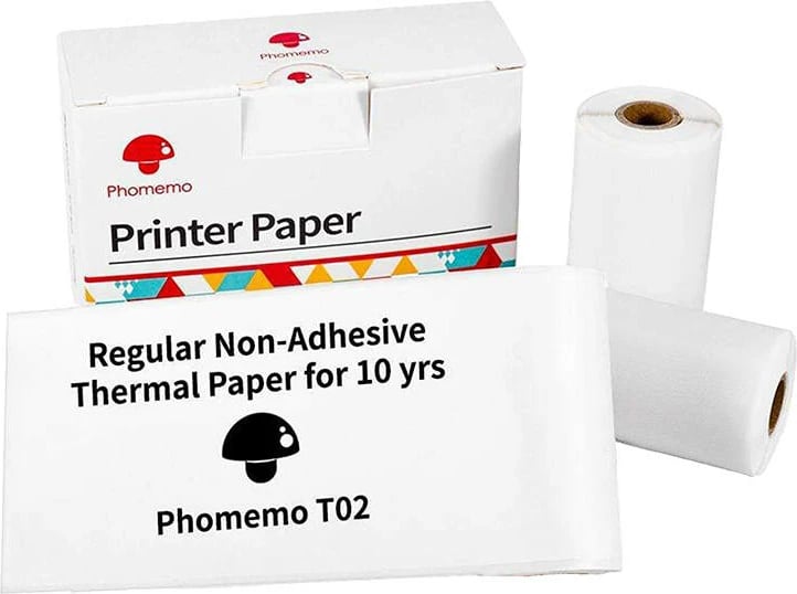 Letër termike Phomemo Q12-RM10, 3 rrotulla, 6.5m x 53mm, e bardhë