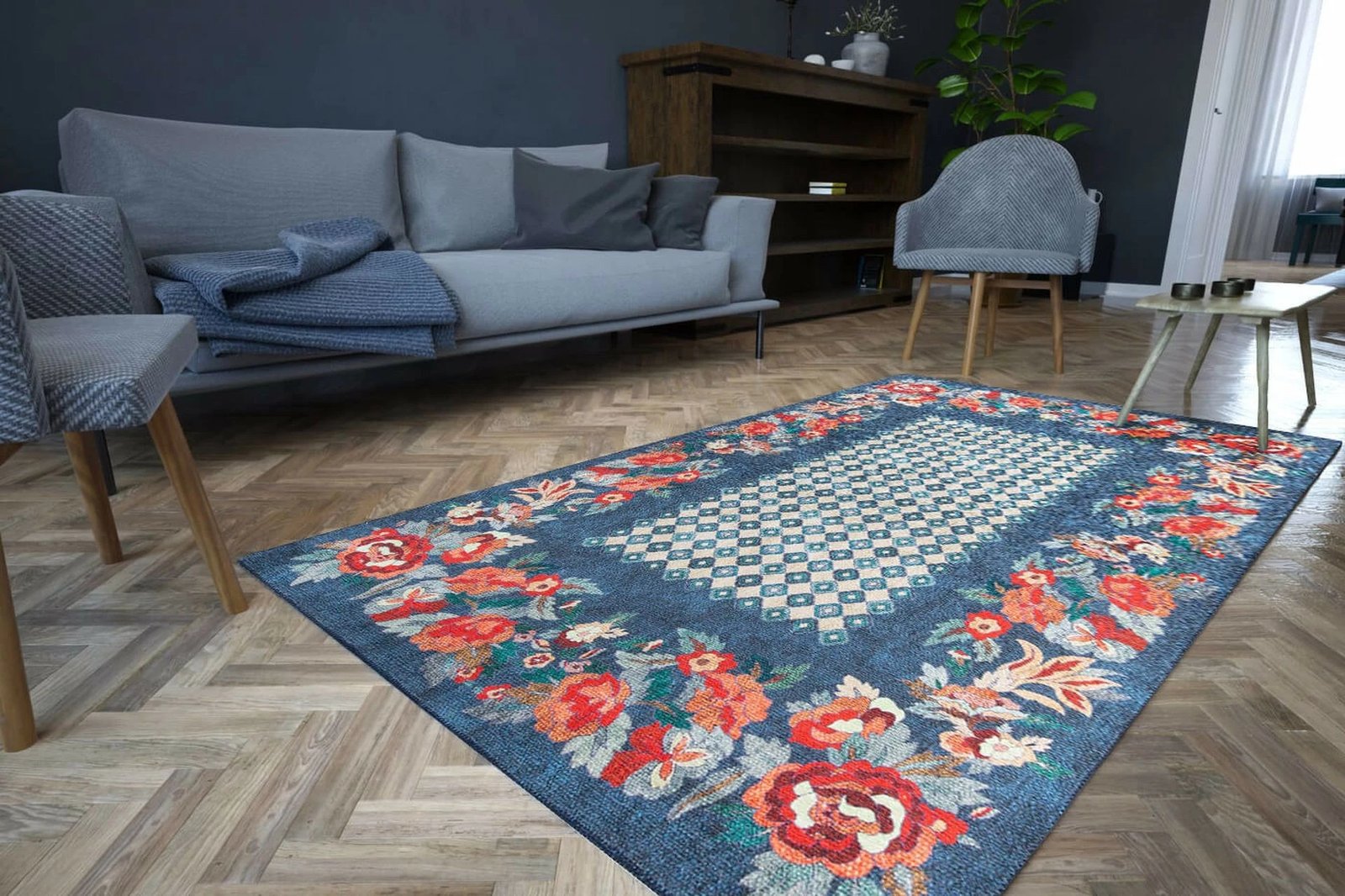 Qilim (210 x 310) Conceptum Hypnose, Soul Chenille - blu AL 324 Qilim (210 x 310) Conceptum Hypnose, Soul Chenille - blu AL 324