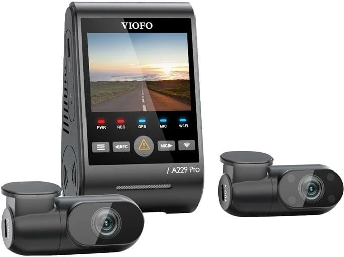 Video regjistrues veture Viofo A229 Pro 3CH, 4K + 2K + 1080P, WiFi, GPS, i zi, set me 3 kamera