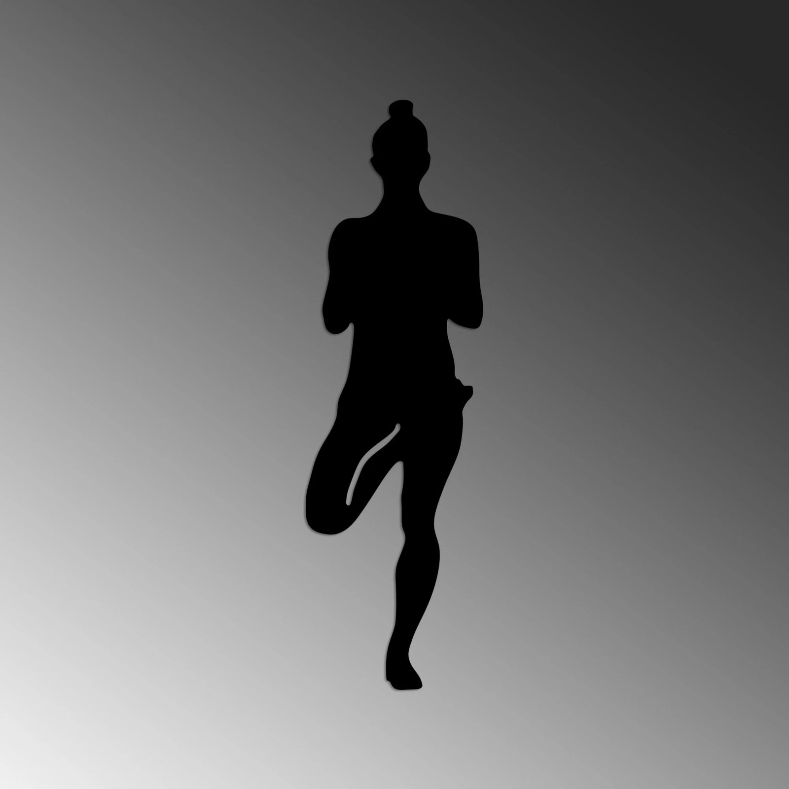 Aksesor dekorativ metalik për mur, Yoga 2, ngjyrë e zezë, Wallity, 18x60cm