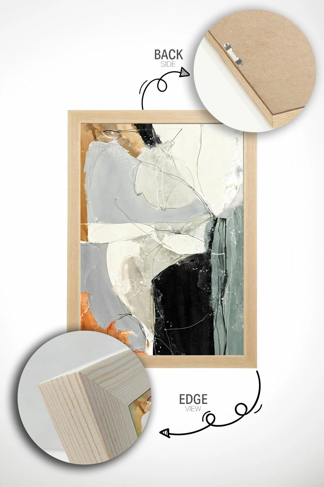 Pikturë dekorative me kornizë (2 copë), Wallity, Ersy2Lımodel3-Ahsap