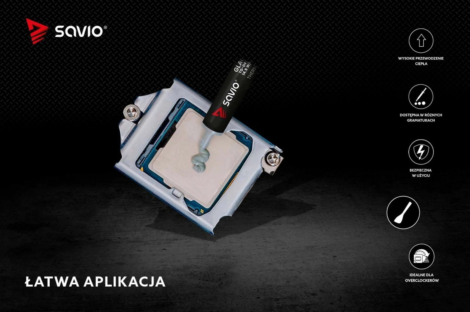 Pasta termike Savio GLACIER TG-04, 2g, 14.5W/mK, Gri