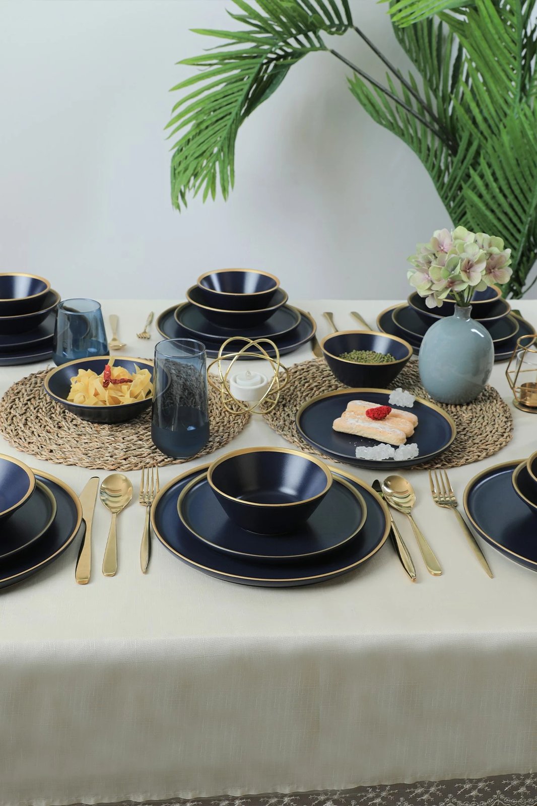 Set enësh darke prej qeramike (24 copë), Hermia Concept, TY039124F993A841700MAET000, ngjyrë kaltër e errët