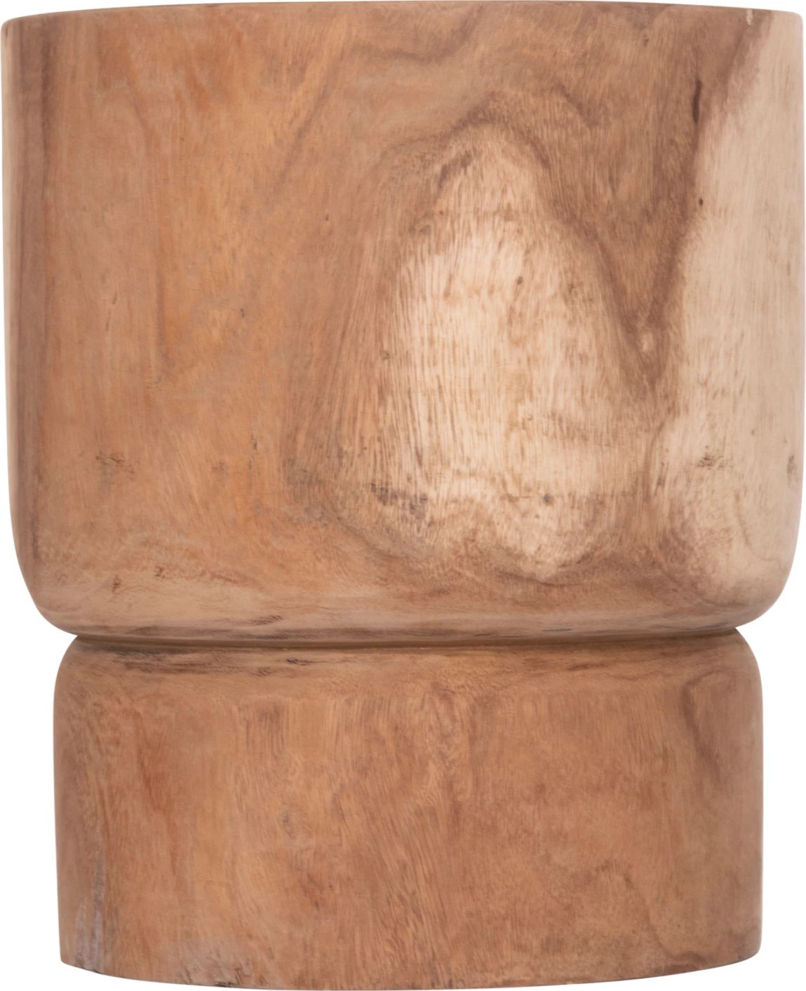 Tavolinë anësore ose stol cilindrik FEBRY, dru suar natyral, Φ40x46cm