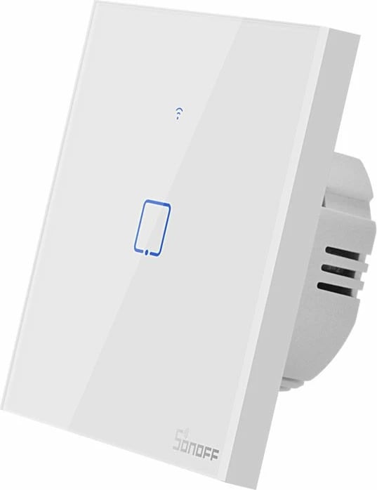 Ndërprerës Inteligjent me Prekje SONOFF T1 EU TX, Wireless + RF 433, 1 Kanal, i Përshtatshëm me iOS/Android, Amazon Alexa/Google Assistant, me Panel Xhami, i Bardhë.