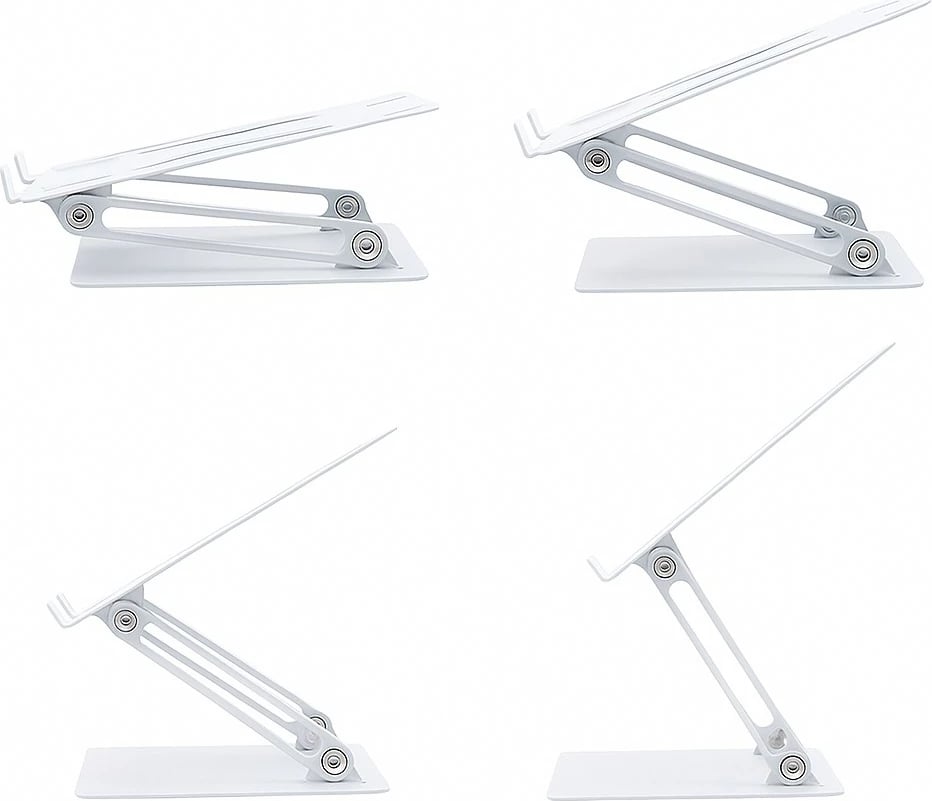 Stendë laptopi, Media-Tech MT2661W, rregullim shumë-këndor 10–17 inç, ngritje deri 17 cm, alumini/çelik, e bardhë