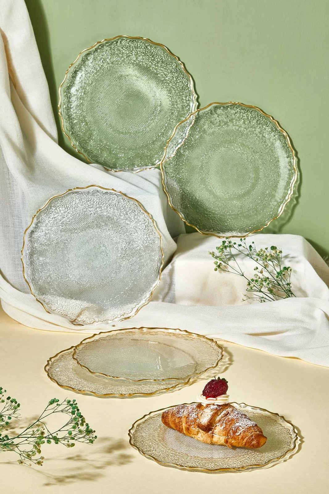 Set pjatash ëmbëlsirash (6 copë), Hermia, Goblen, transparente