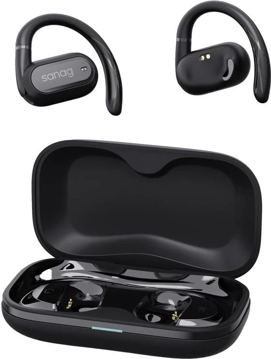 Kufje wireless Sanag G36S, Bluetooth 5.4, ANC, të zeza, me kuti karikimi