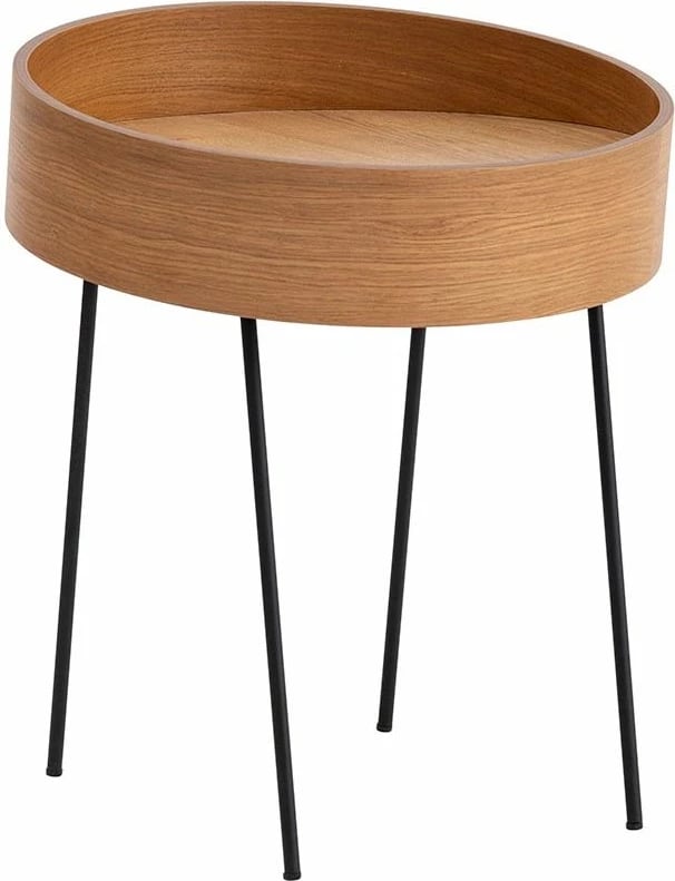 Tavolinë anësore Skye Decor, dru natyral, këmbë metalike