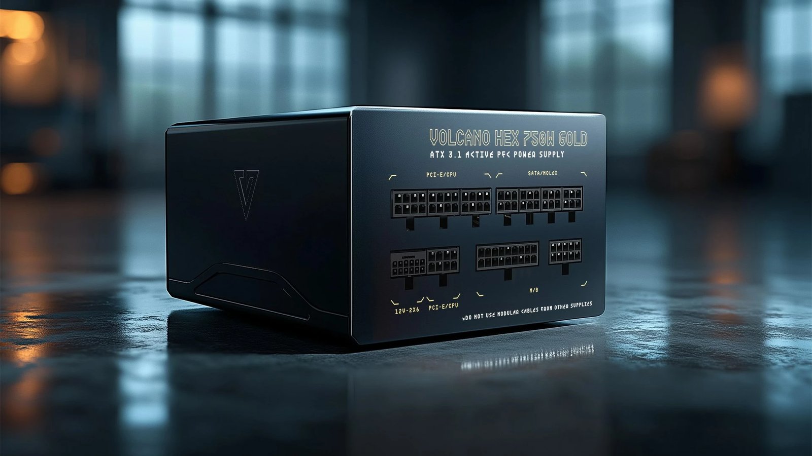 Kasë furnizimi MODECOM VOLCANO HEX GOLD 750W, 80 PLUS Gold, e zezë
