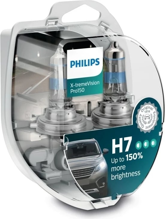 Llamba makine Philips H7 X-tremeVision Pro150, set 2 copë, 12V 55W, 3400K