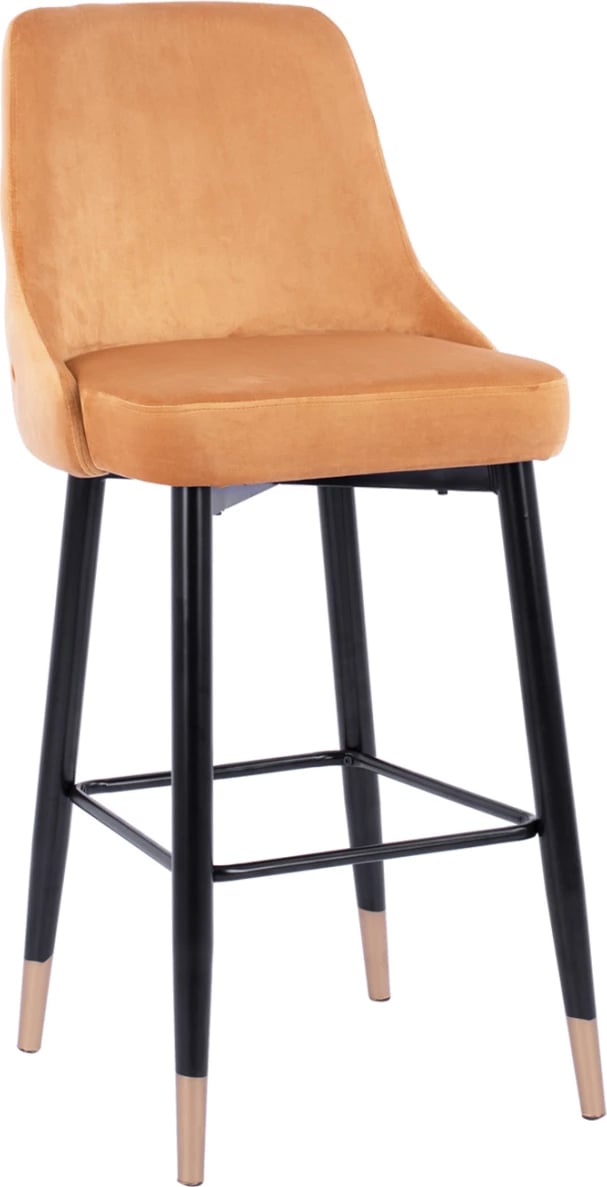 Karrige për bar SERENITY FH8519.09 kadife ari me kornizë metalike 51Χ58Χ110cm, set prej 2 copë