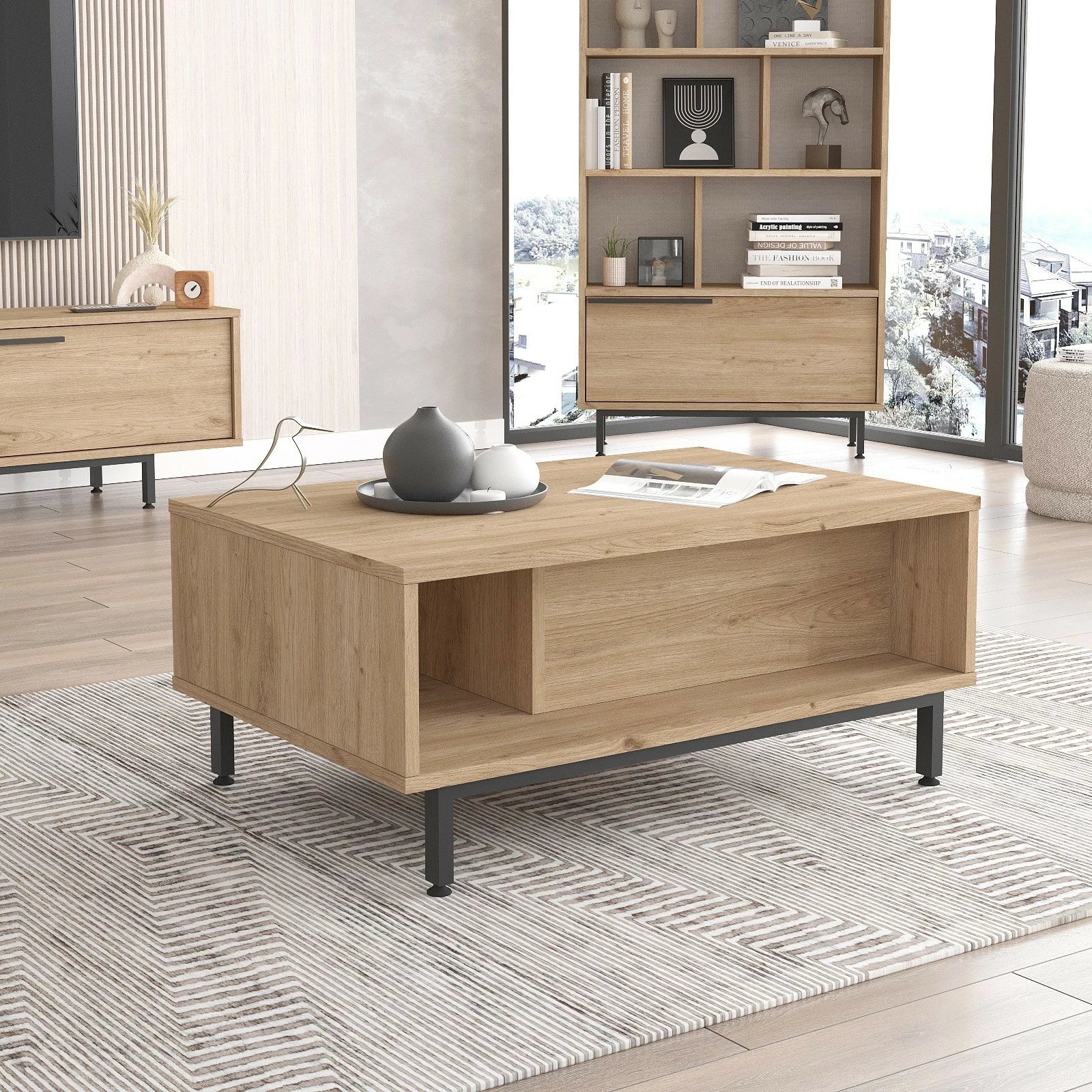 Tavolinë e ulët Hanah Home, On2-S, ngjyrë arre