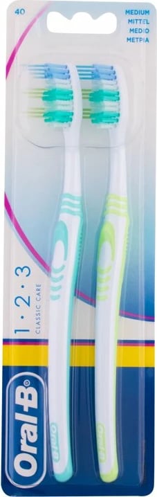 Furçë dhëmbësh Oral-B 1-2-3 Classic Medium, 2 copë