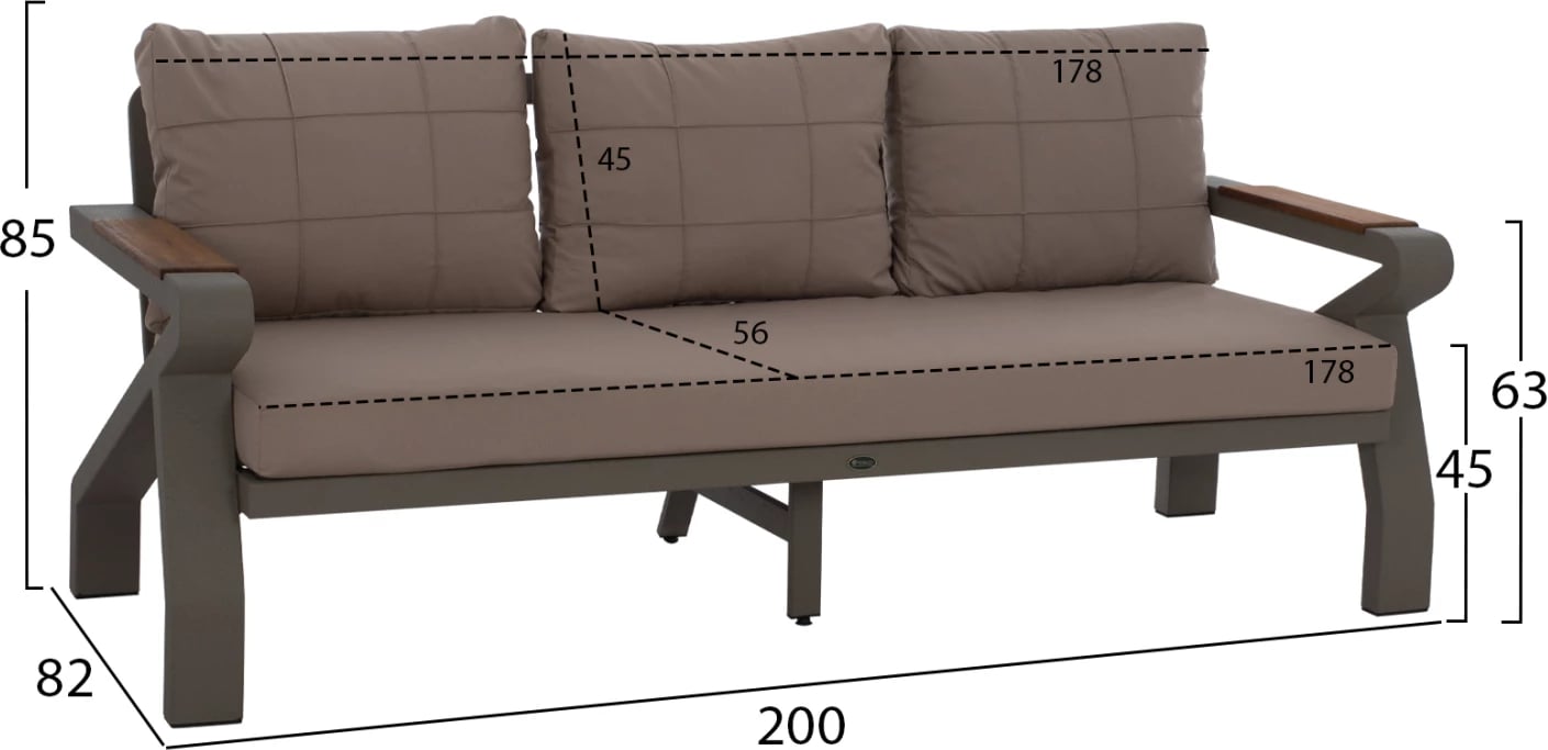 Set për jashtë 4 pjesësh, alumin gri, FH5885.01