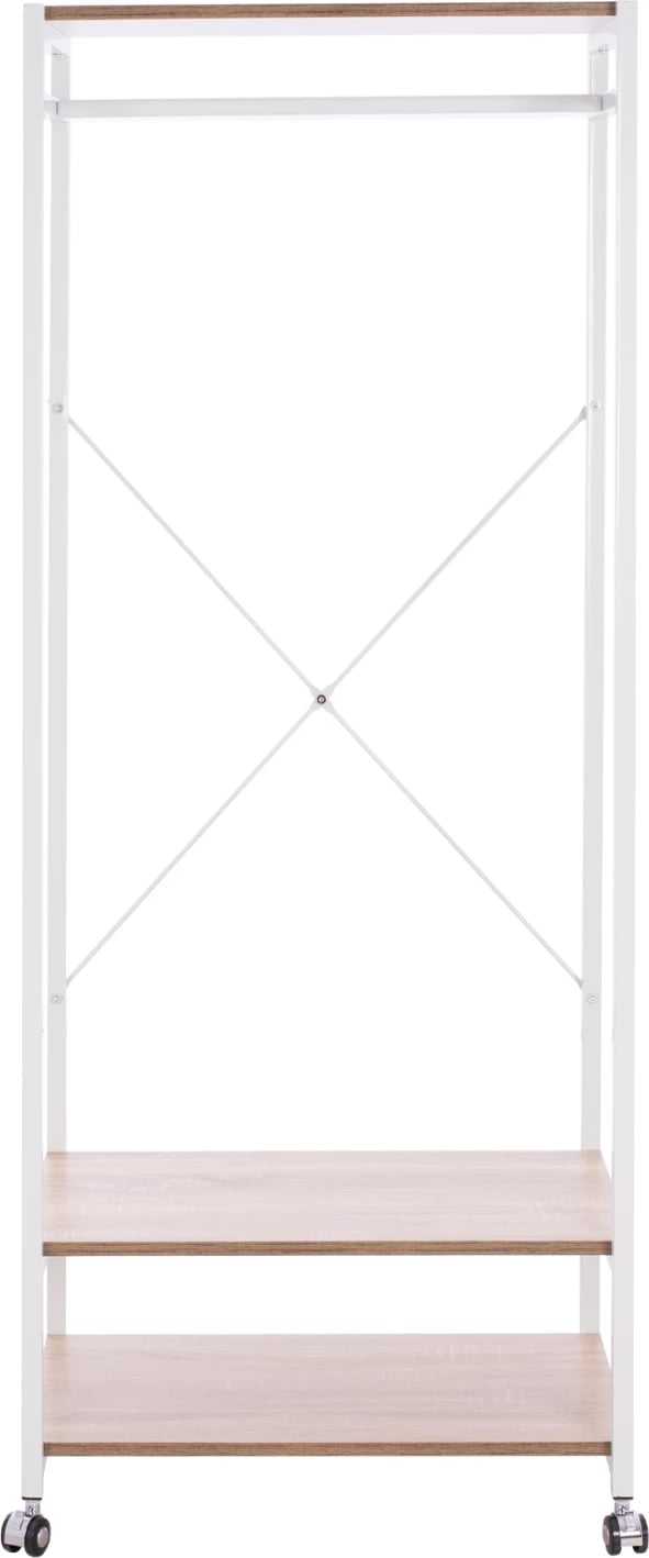 Mobilje hyrëse, ngjyrë sonama, kornizë metalike e bardhë, FH2409.02, 60x40x155 cm