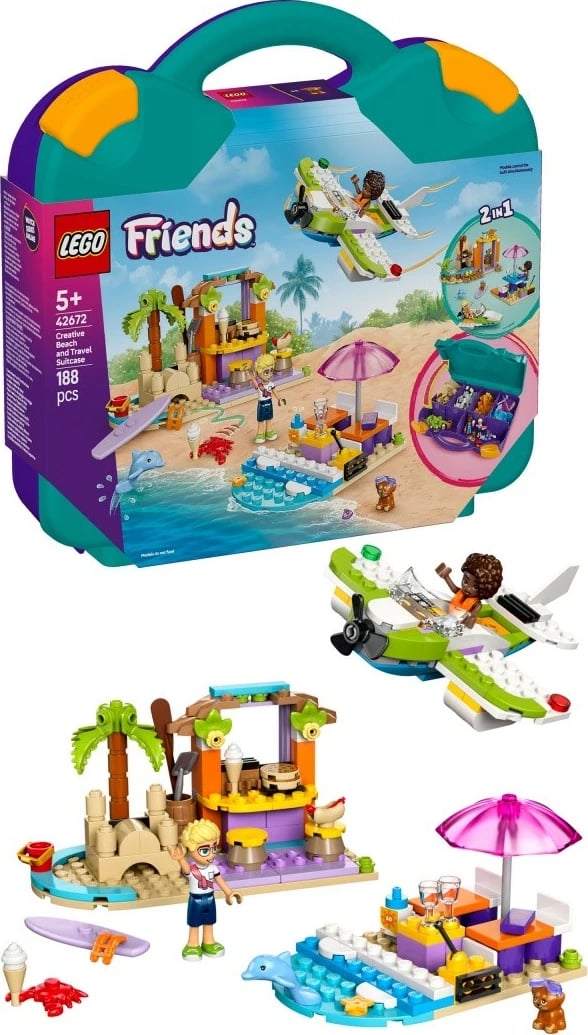 Set ndërtimi LEGO Friends 42672 Creative Beach Suitcase, 188 pjesë, plastikë Set ndërtimi LEGO Friends 42672 Creative Beach Suitcase, 188 pjesë, plastikë