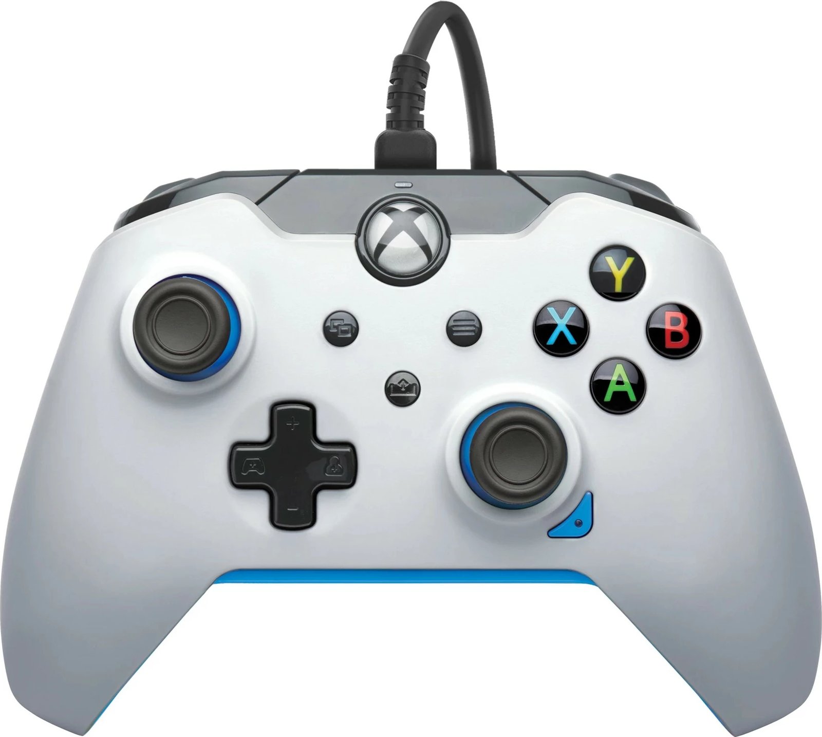 Gamepad PDP Ion White, Xbox Series X|S, Xbox One, PC, kabllo USB, ngjyrë bardhë e kaltër