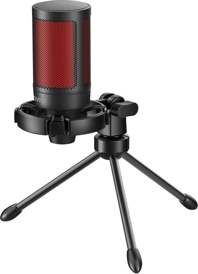 Mikrofon për gaming Savio, USB, trekëmbësh, i zi/i kuq