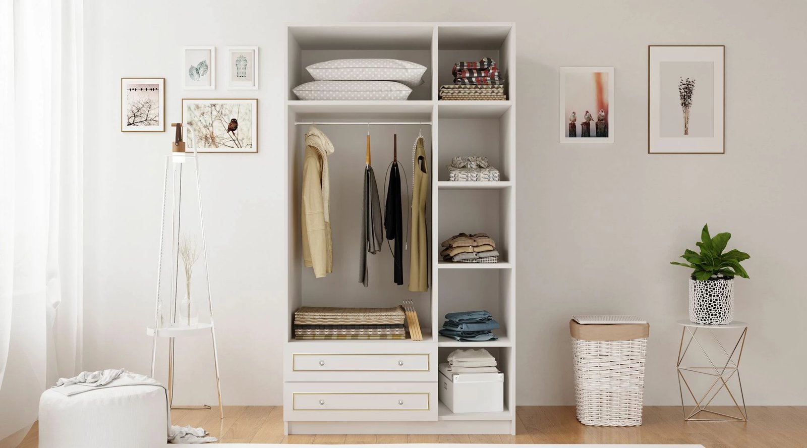 Dollap Skye Decor, RB-076, ngjyrë e bardhë mat