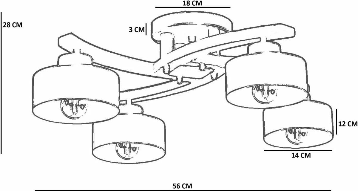 Llambë tavani Opviq, ngjyrë ari dhe arre, 9001-8