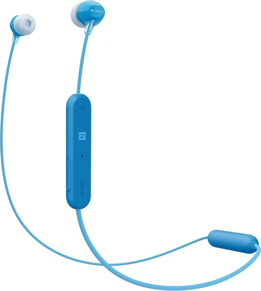 Kufje Sony WI-C300, pa tela, Bluetooth, NFC, Mikrofon, Kaltër