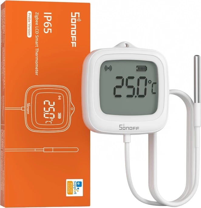 Sensor temperature Sonoff SNZB-02LD me sondë, i bardhë