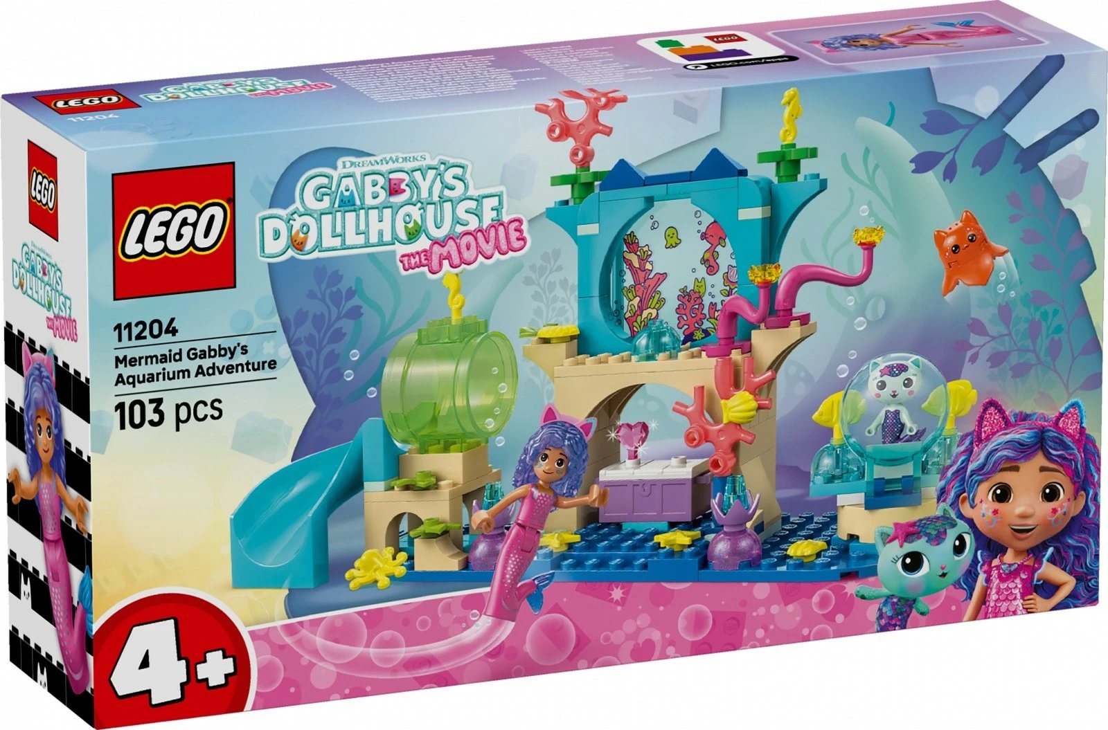 Set LEGO Gabby's Dollhouse 11204, Gabi Mermaid Underwater Adventure, 103 pjesë, shumëngjyrëshe
