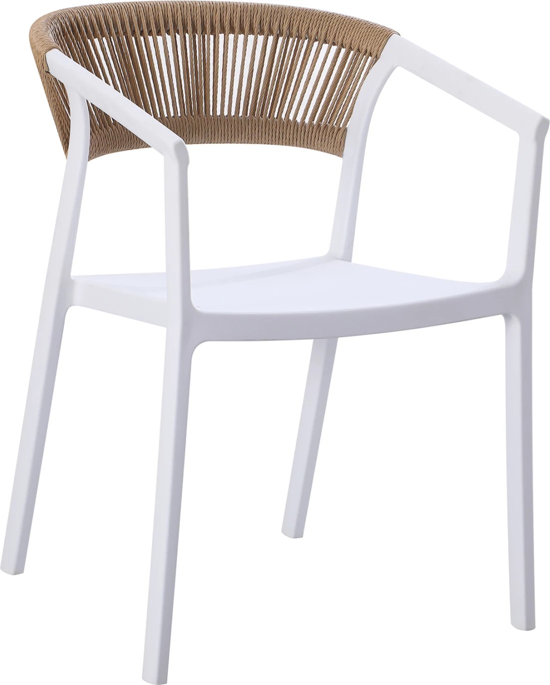 Karrige BOGI, polipropileni, e bardhë me litar PP bezhë, FH6240.01, 54x53x75H cm